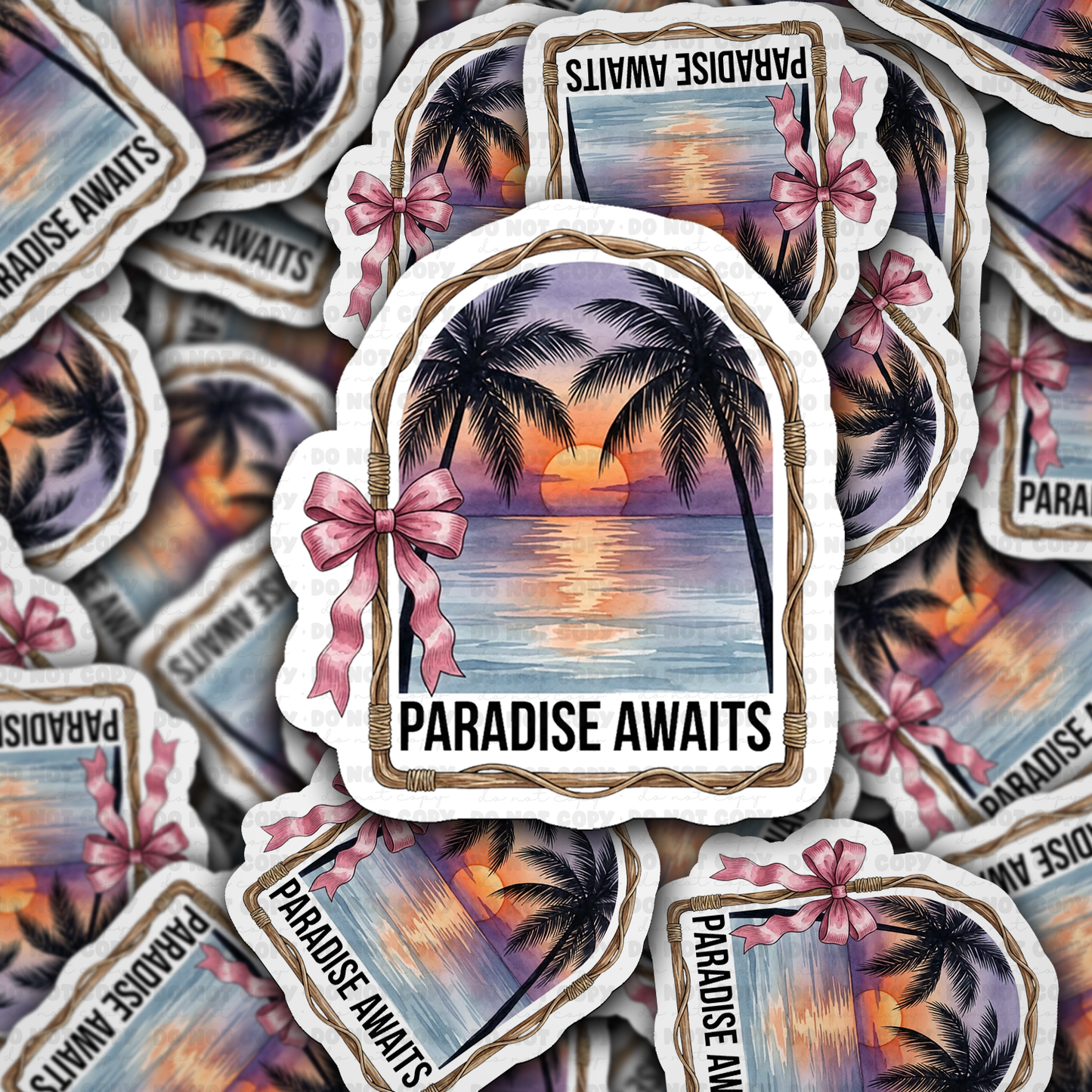 DS 3231 - Paradise Awaits Die Cut sticker