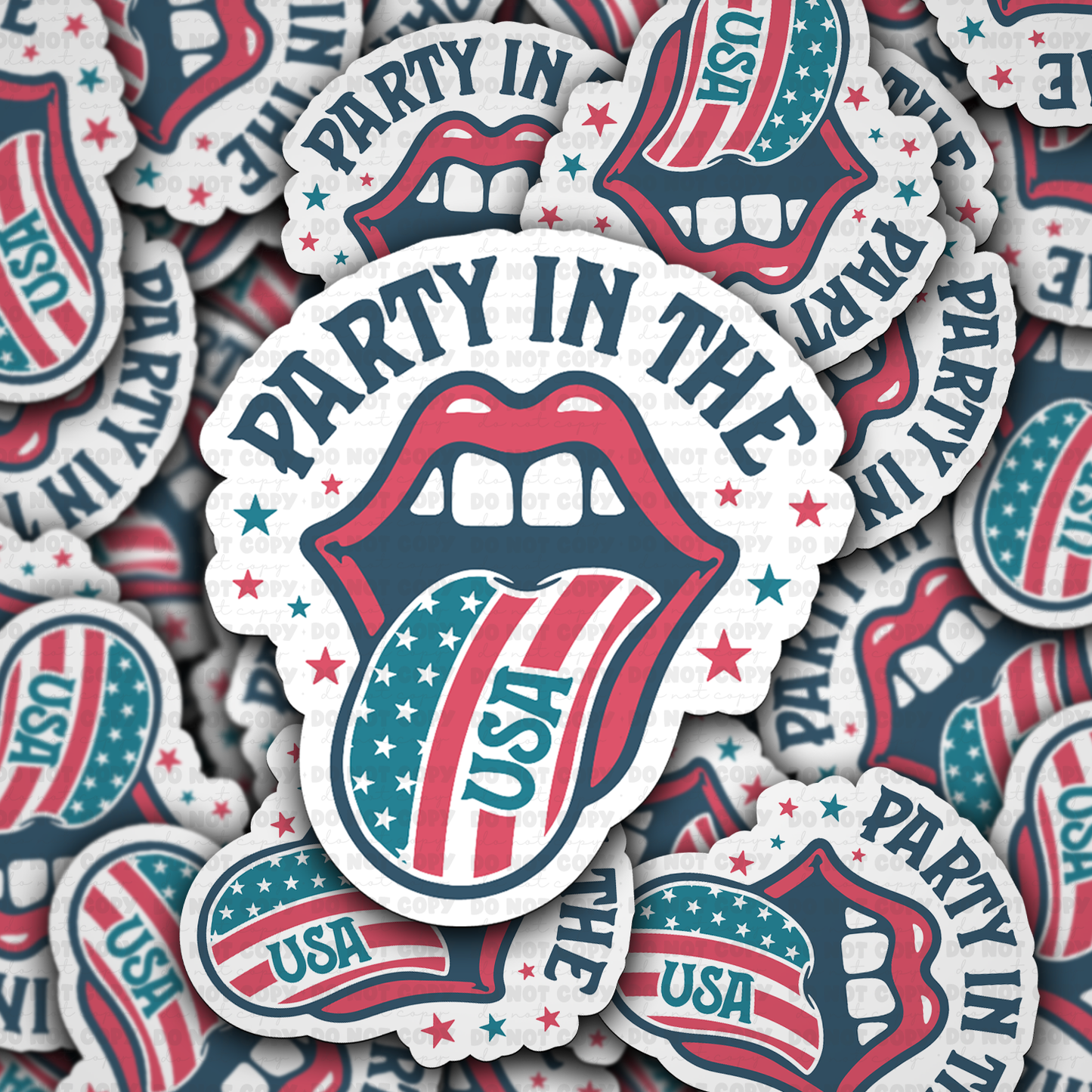 DC 1668- Party in the usa Die Cut Sticker