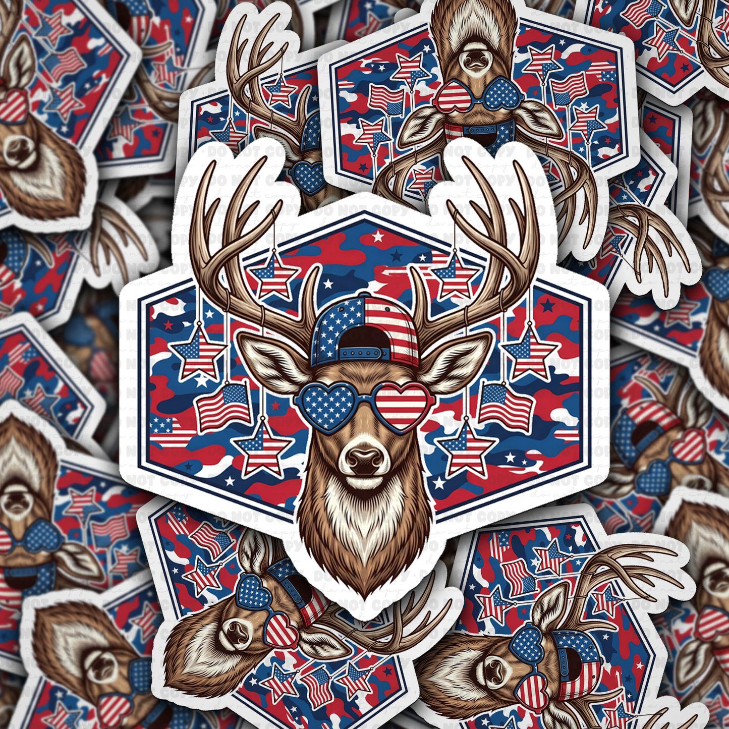DS 2905 - Patriotic Deer Die Cut sticker