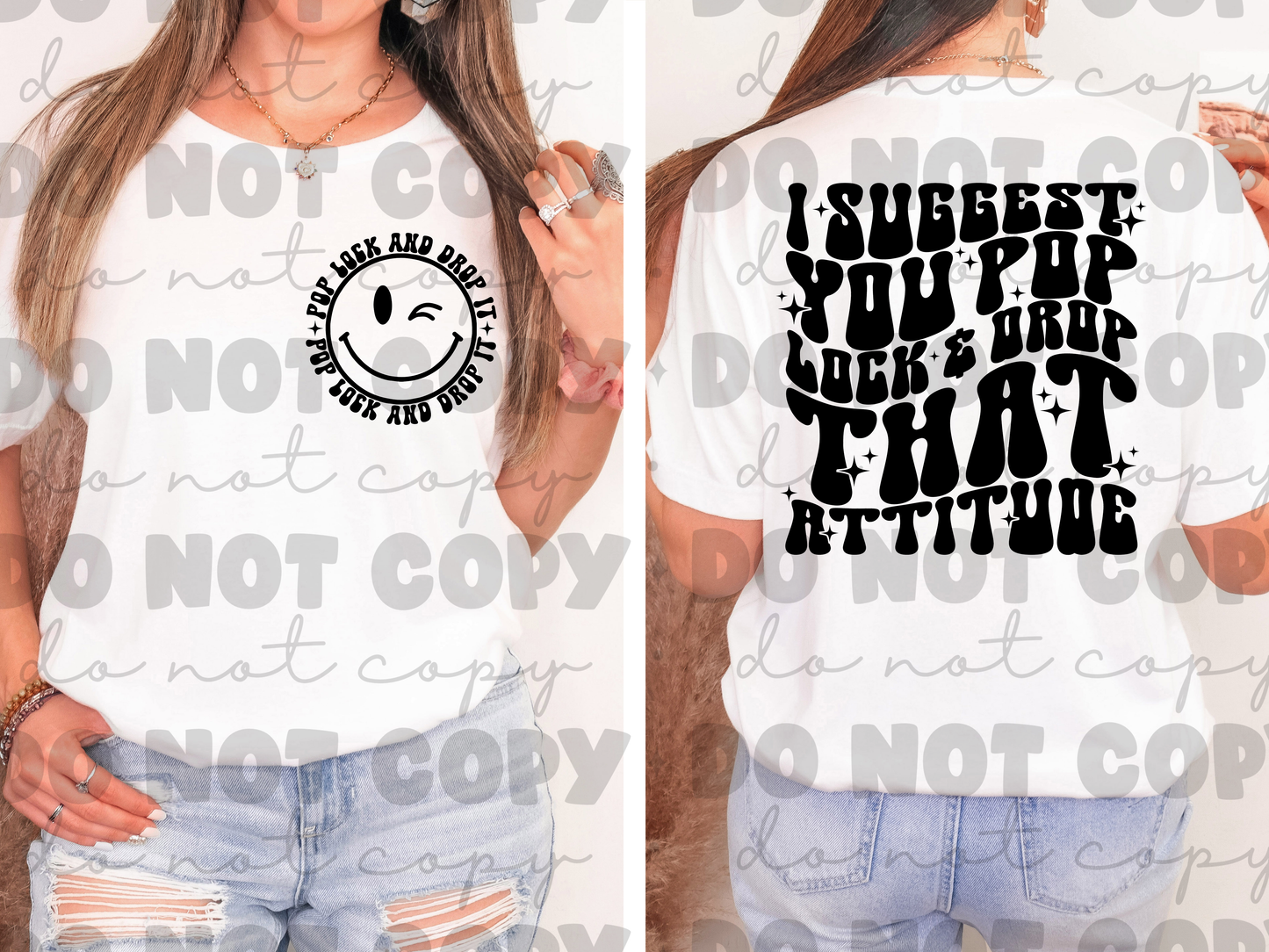 Pop Lock and Drop It front and back set *DREAM TRANSFER* DTF