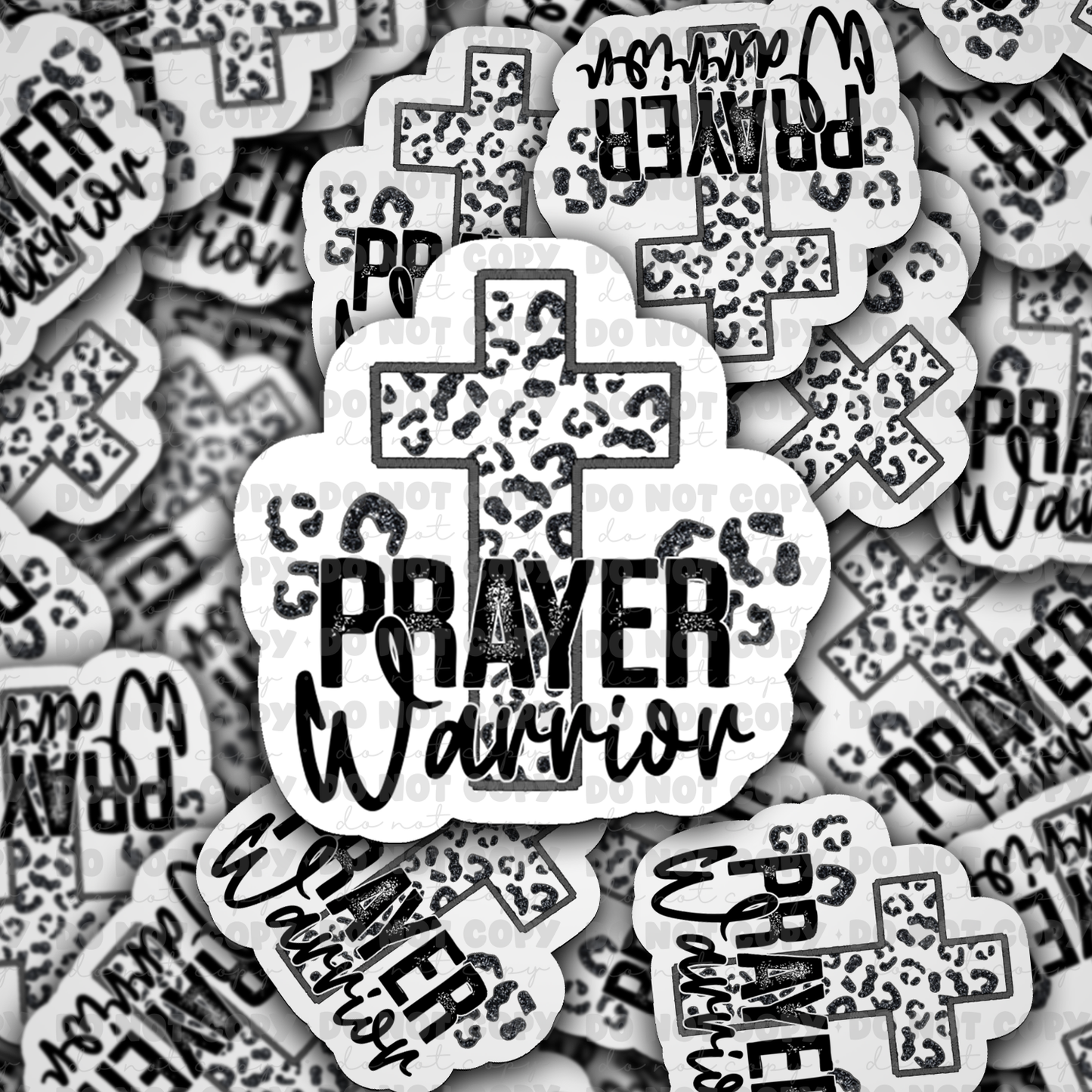dc456 Prayer warrior Die cut sticker 3-5 Business Day TAT