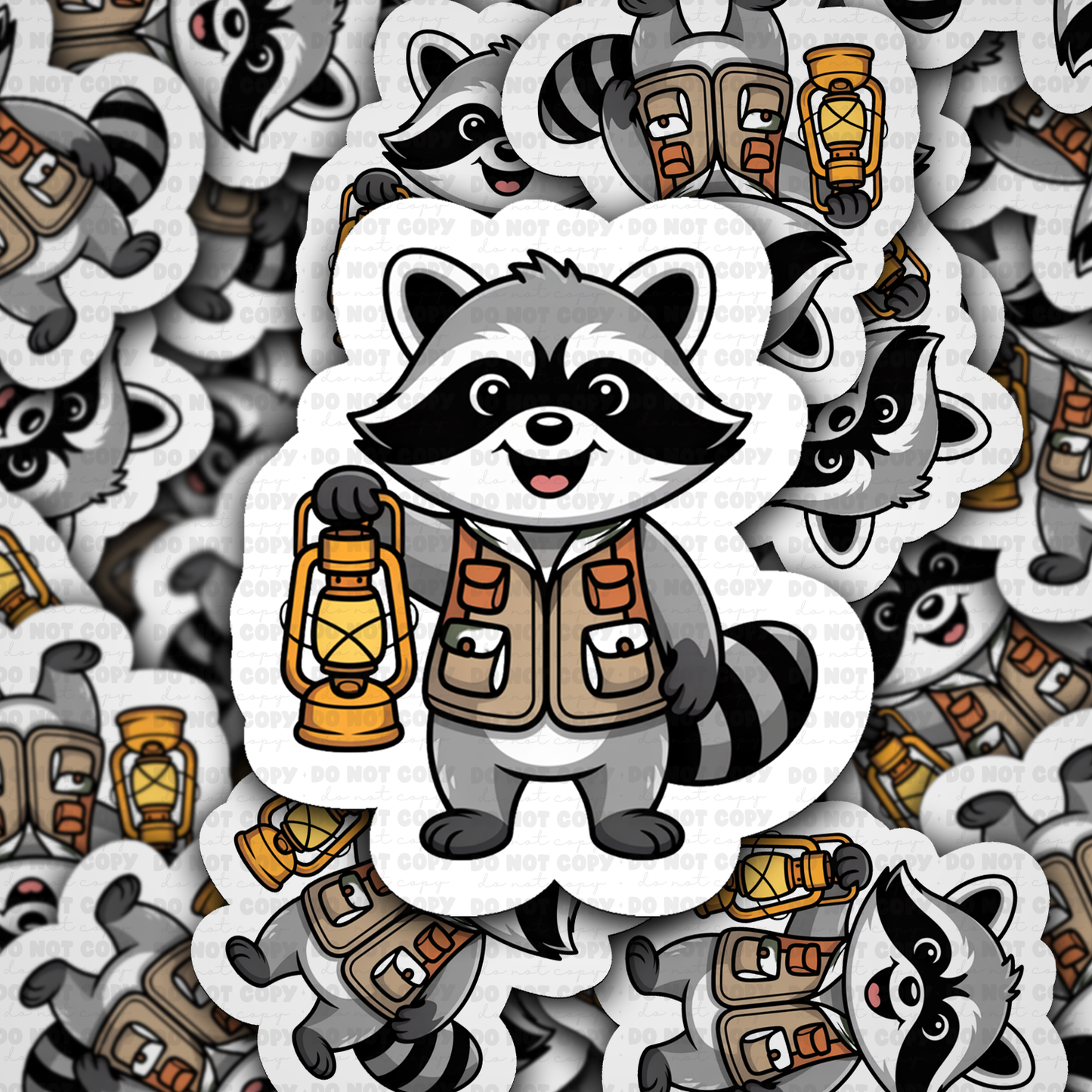 DS 2985 - Racoon outdoors Die Cut sticker