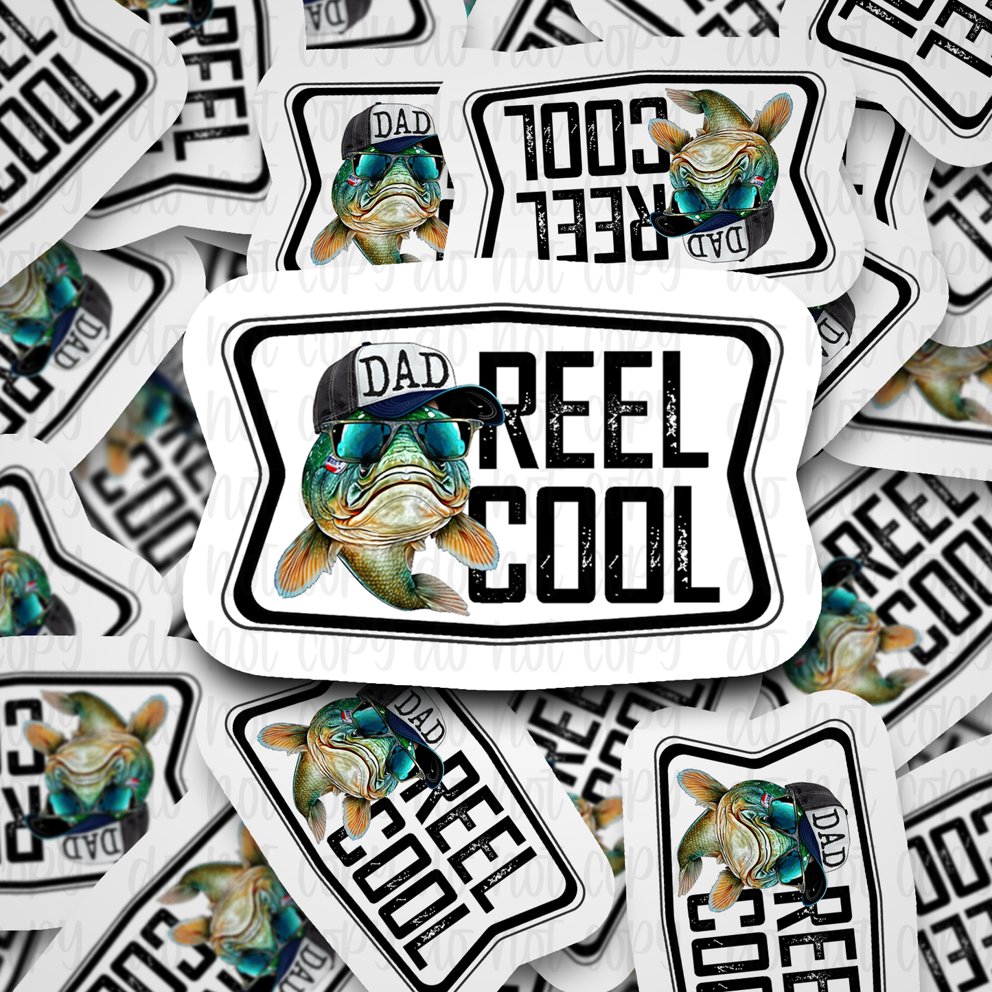 Dad reel cool Die cut sticker 3-5 Business Day TAT