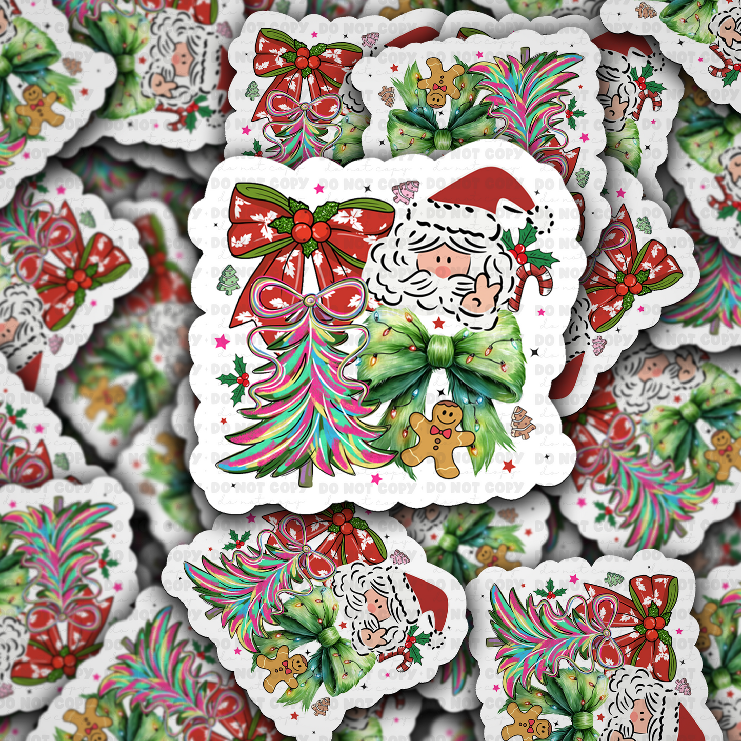 DC 2205 - Santa collage Die Cut Sticker
