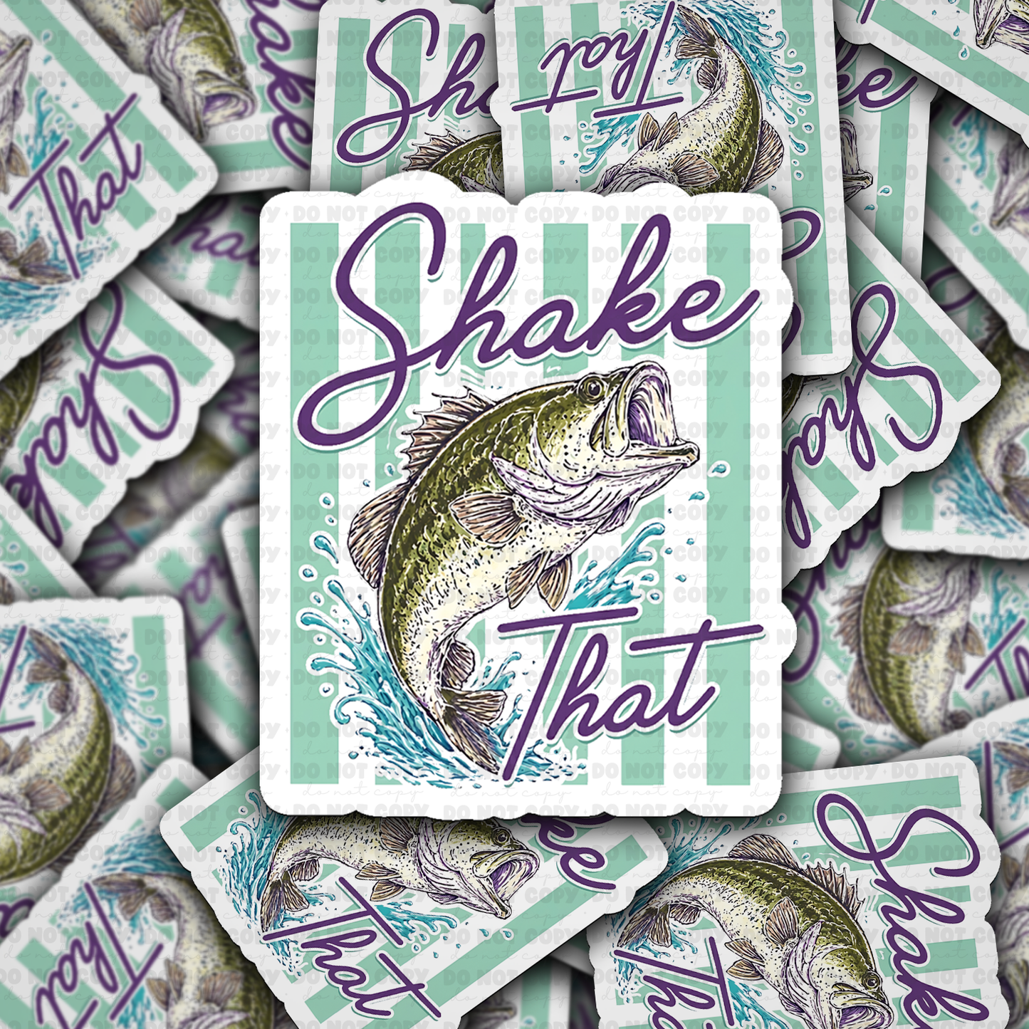 DS 2990 - Shake that fish Die Cut sticker
