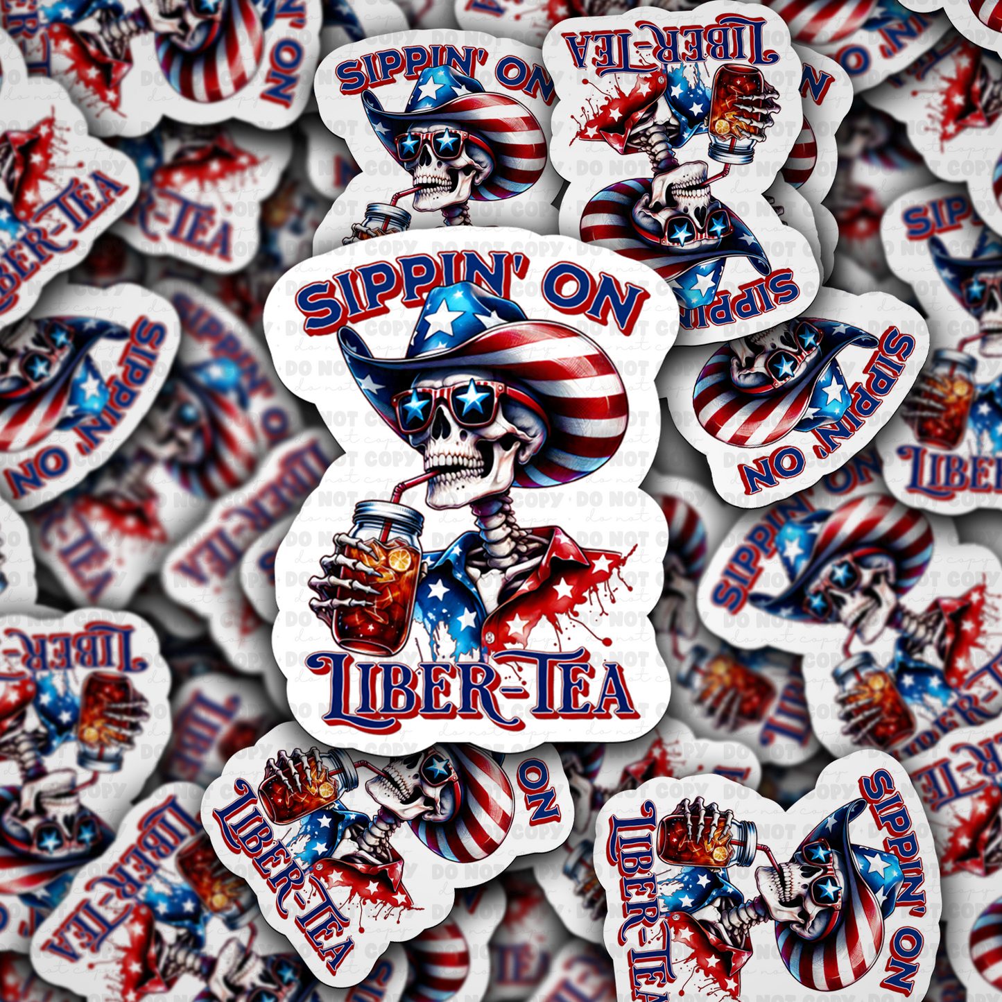 DC 1666- Sippin on liber-tea Die Cut Sticker