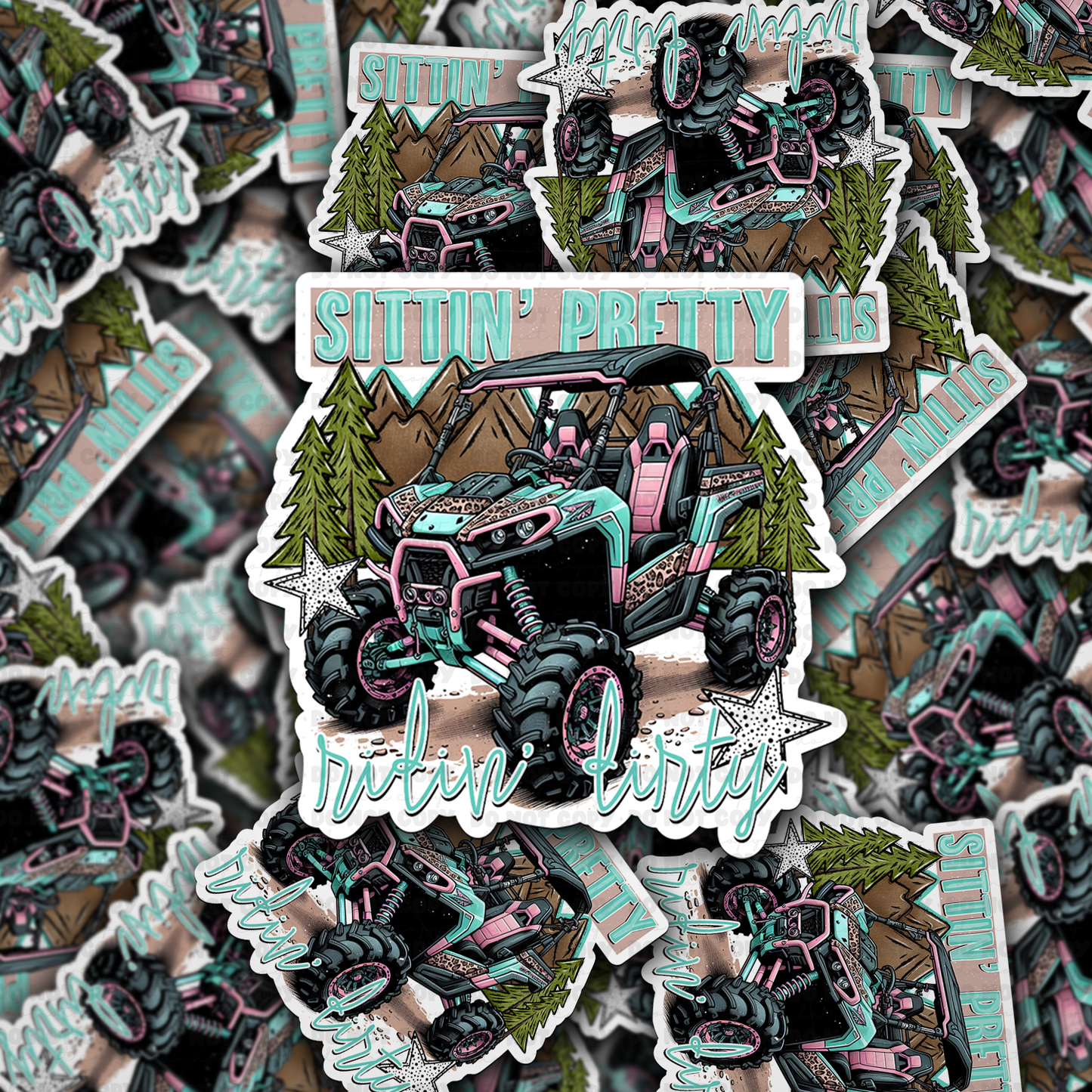 DC 1907 - Sittin pretty ridin dirty Die Cut Sticker