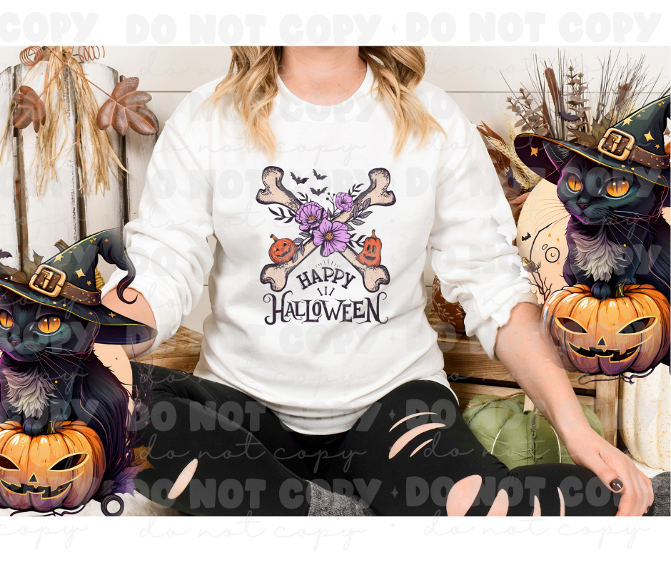 Floral Happy Halloween *DREAM TRANSFER* DTF