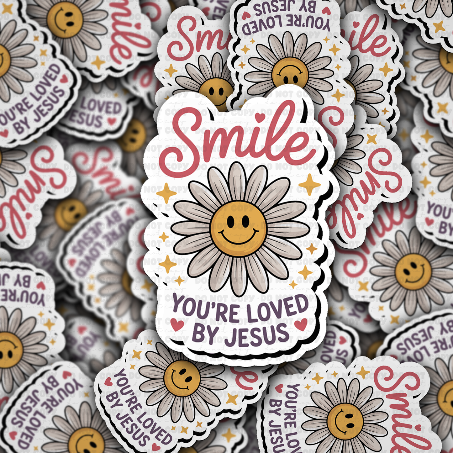 DS 2345 - Smile you're loved by Jesus Die Cut Sticker