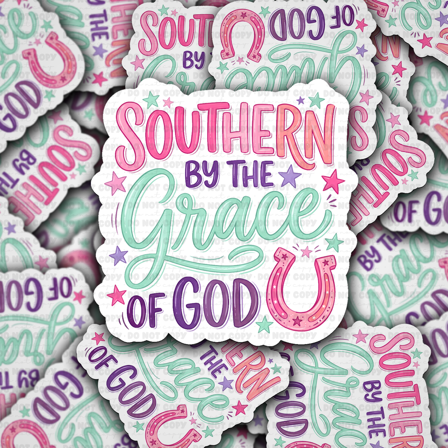 DS 3162 - Southern By The Grace Of God Cut sticker