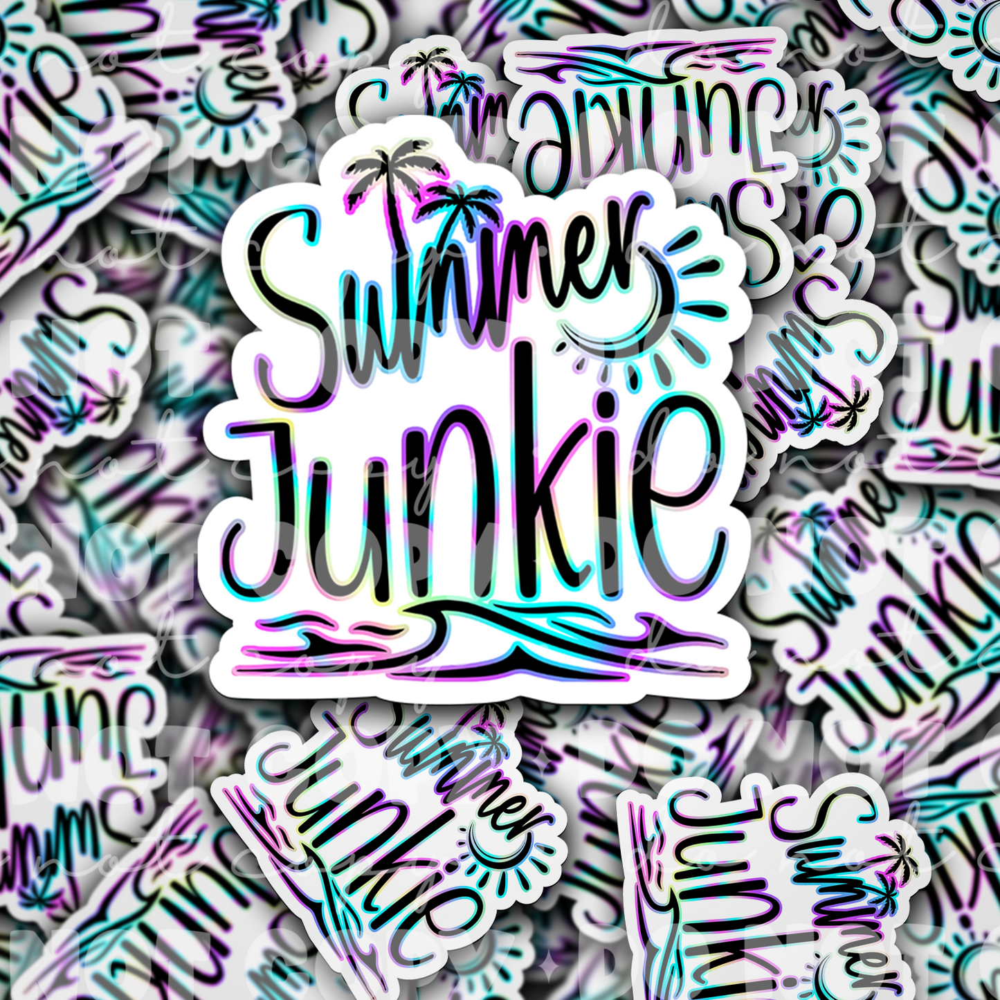 DC 1771 - Summer junkie Die Cut Sticker