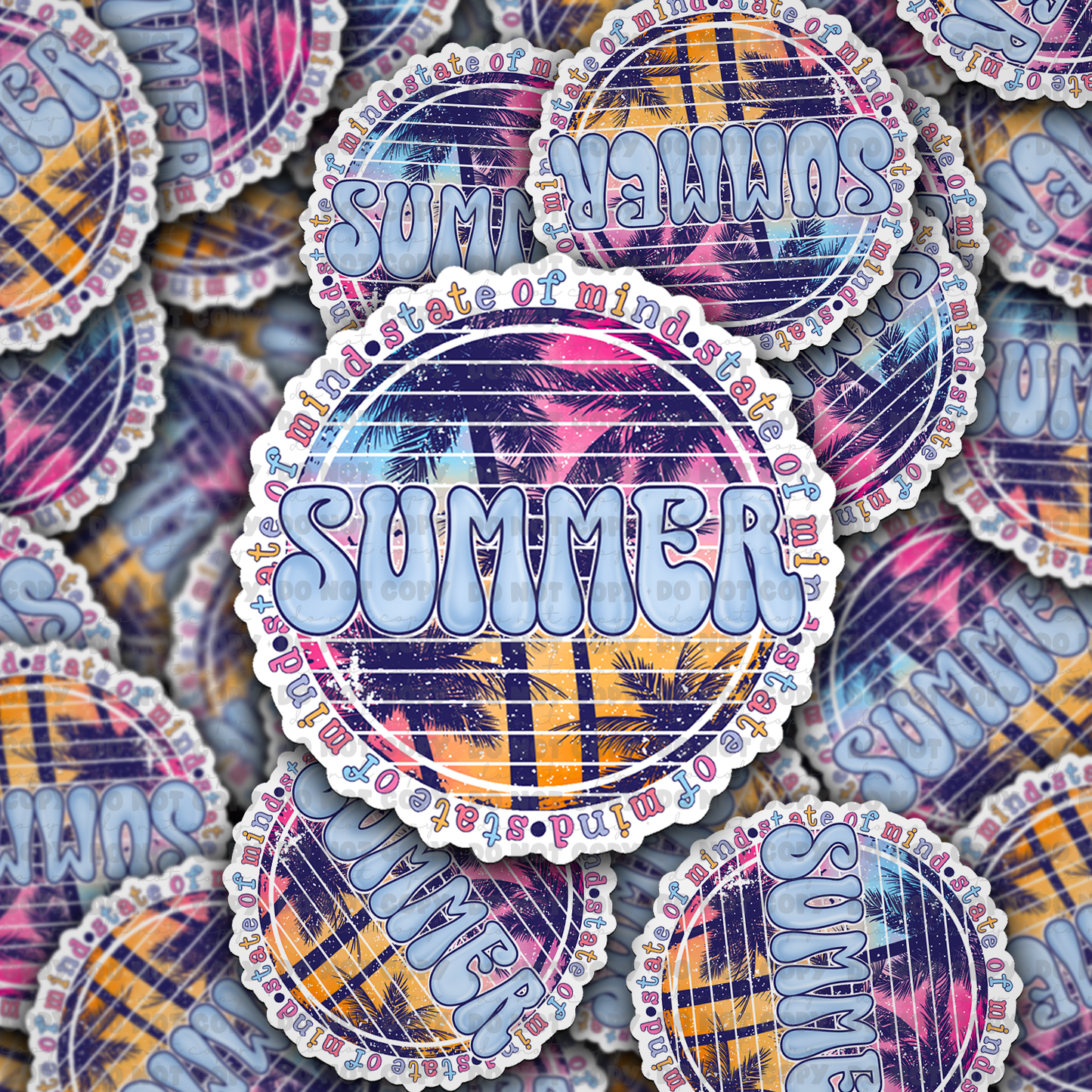 Summer Die cut sticker 3-5 Business Day TAT