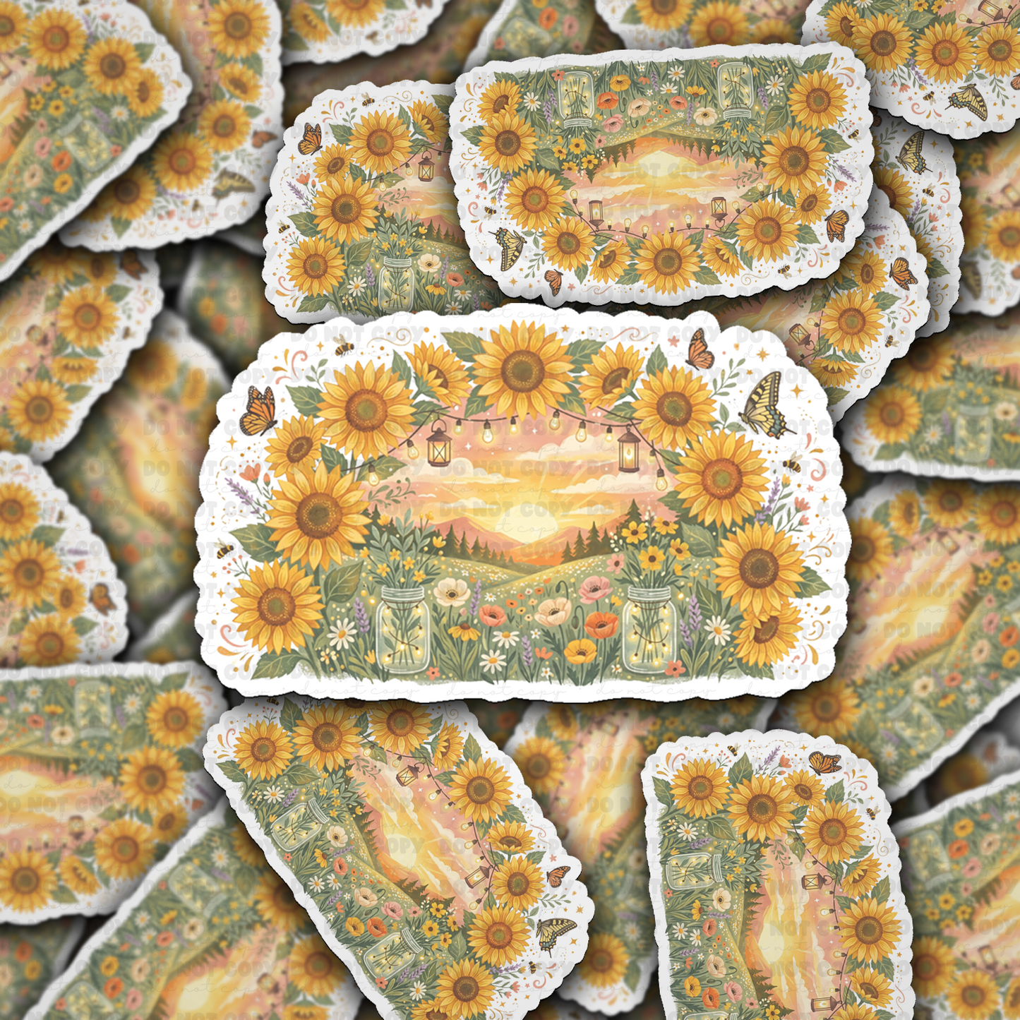 DS 3235 - Sunflower Sunset Die Cut sticker