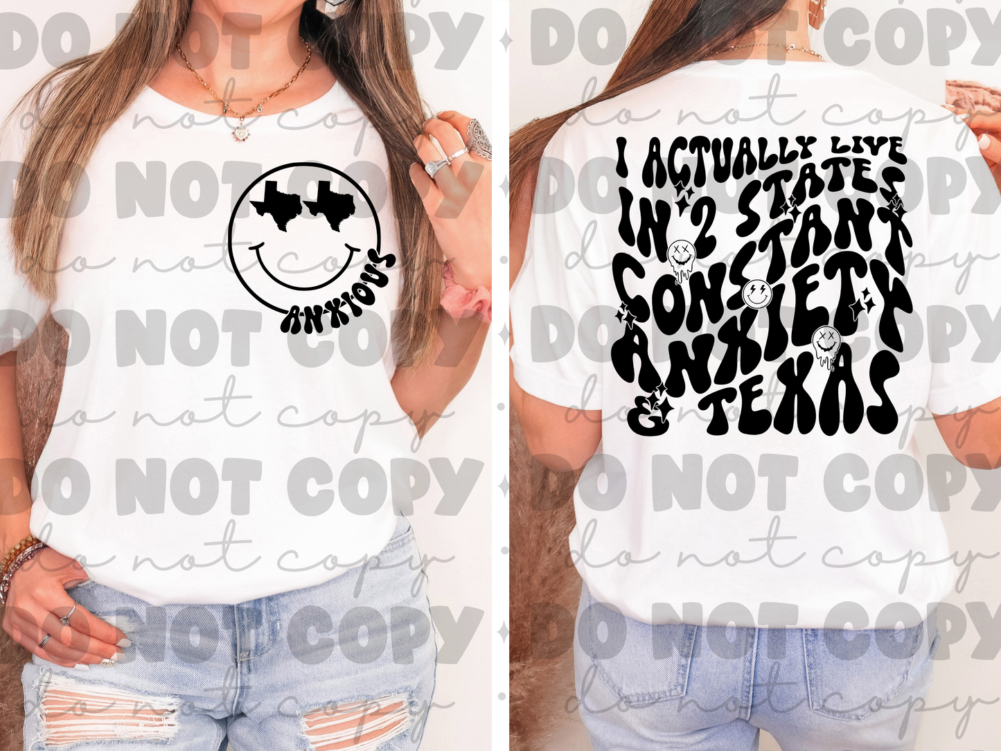 In two states Anxiety and Texas front and back set *DREAM TRANSFER* DTF