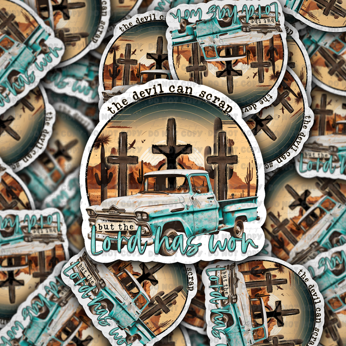 The devil can scrap Die cut sticker 3-5 Business Day TAT