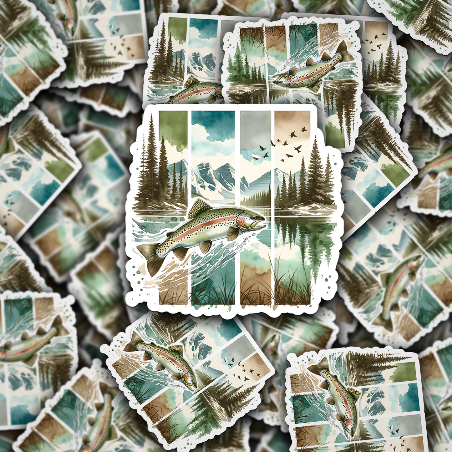 DC 1674- Trout Die Cut Sticker