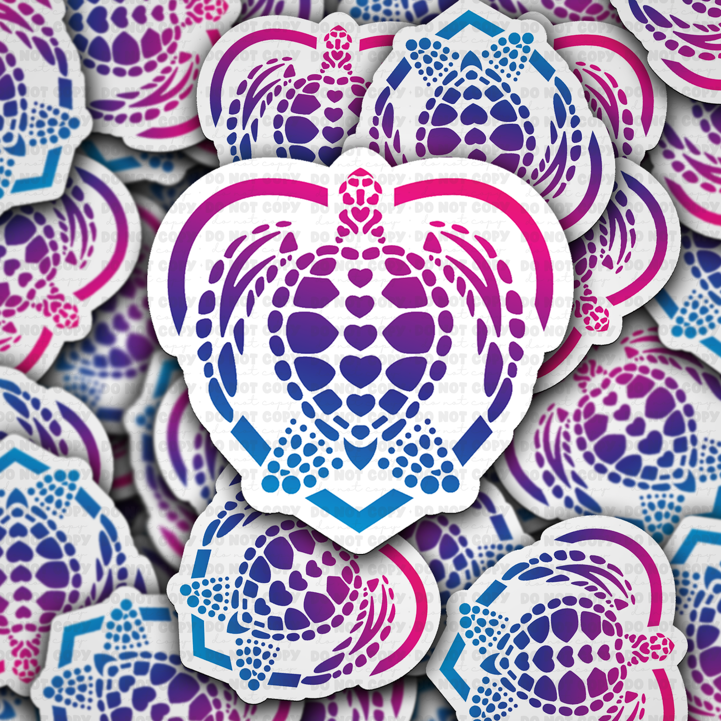 DS 3063 - Colorful Turtle Die Cut sticker
