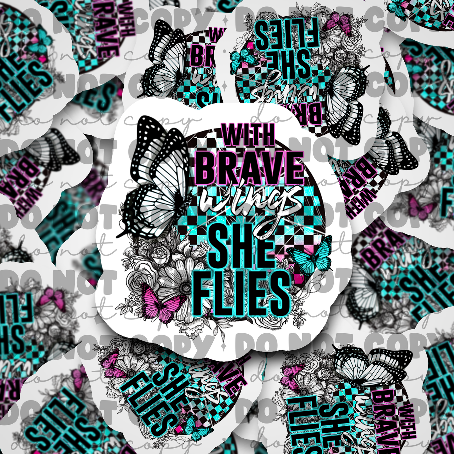 With brave wings Die cut sticker 3-5 Business Day TAT