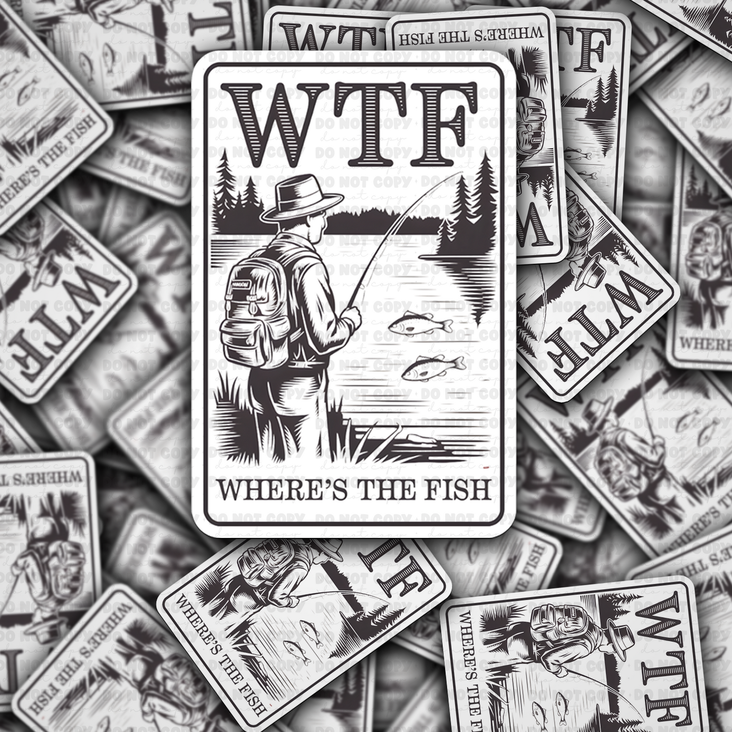 DC 1591 - WTF Where's the fish Die Cut Sticker