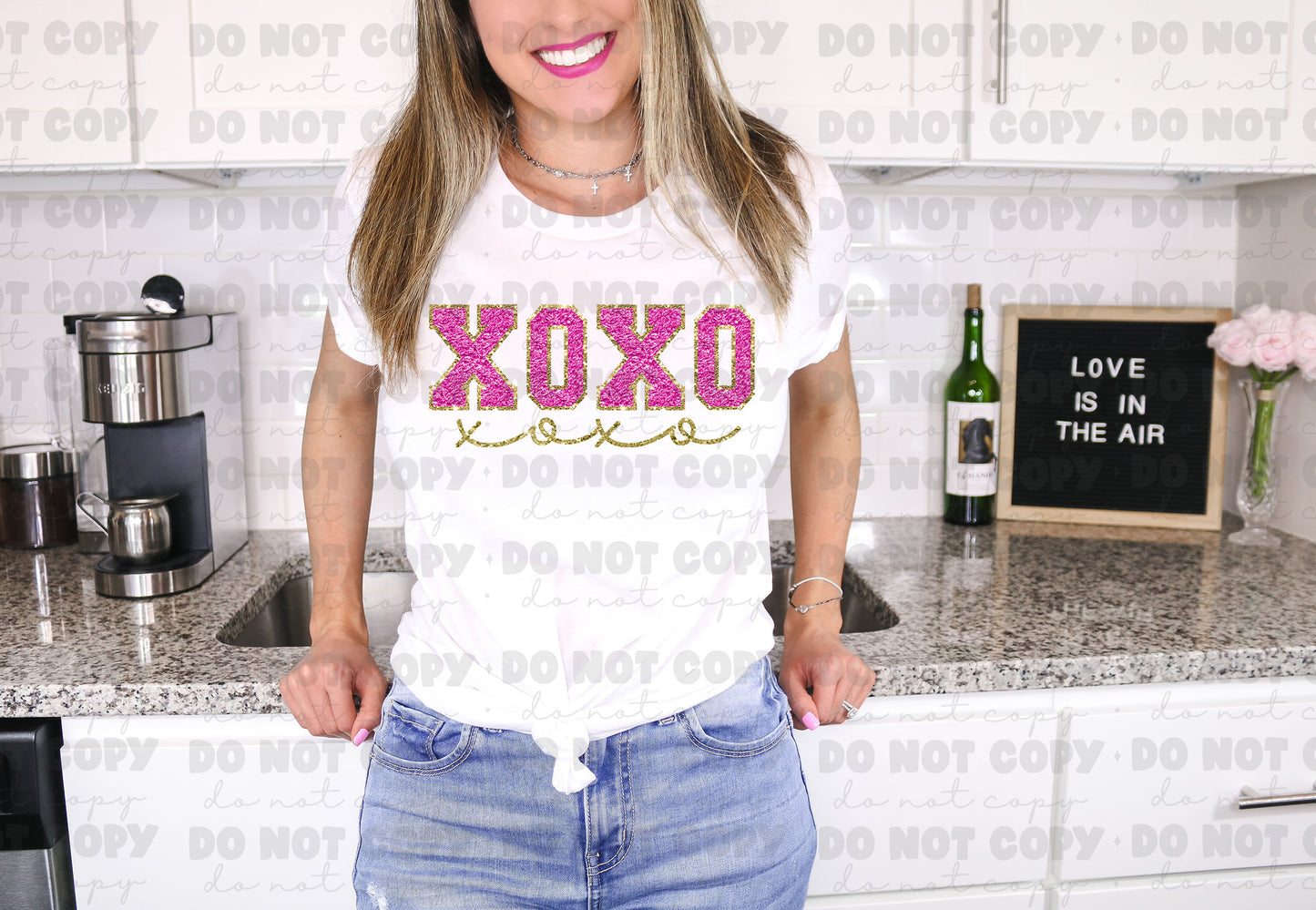 3189 XOXO Faux Embroidery Dark Pink *DREAM TRANSFER* DTF