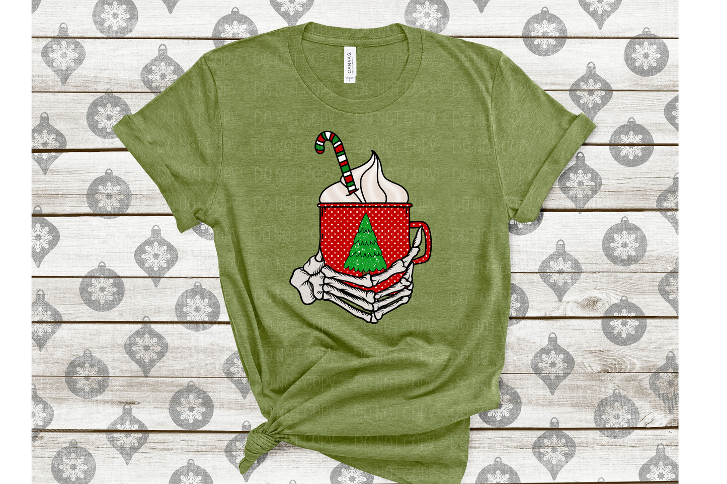 Skeleton hand with coco mug *DREAM TRANSFER* DTF