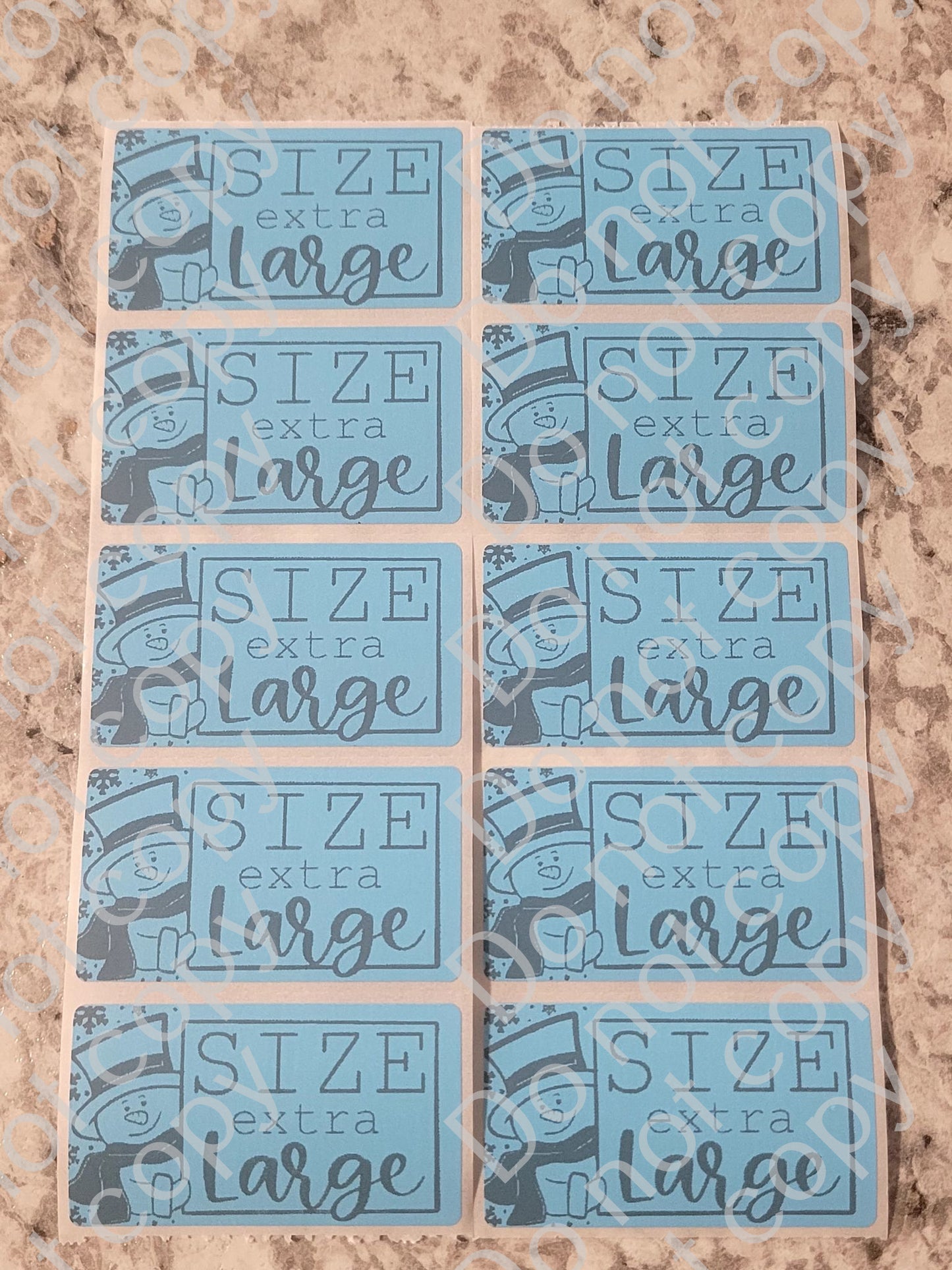 Snowman winter Christmas Blue *CHOOSE YOUR SIZE* stickers 50 OR 100 count