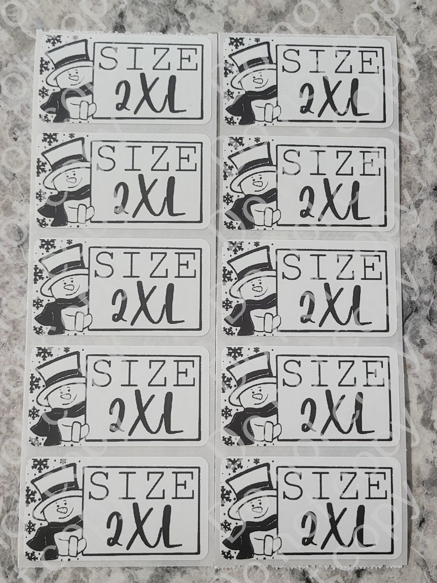 Snowman winter Christmas White *CHOOSE YOUR SIZE* stickers 50 OR 100 count