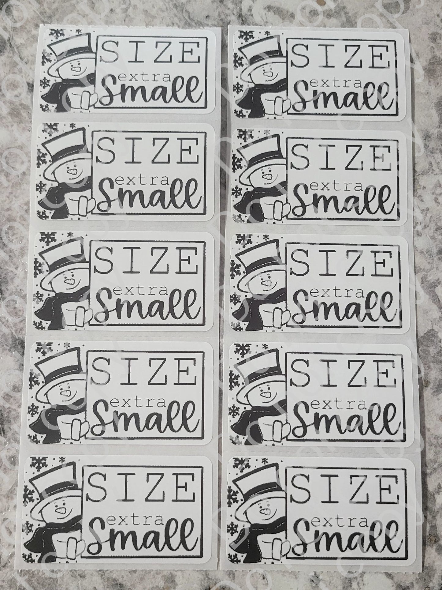 Snowman winter Christmas White *CHOOSE YOUR SIZE* stickers 50 OR 100 count