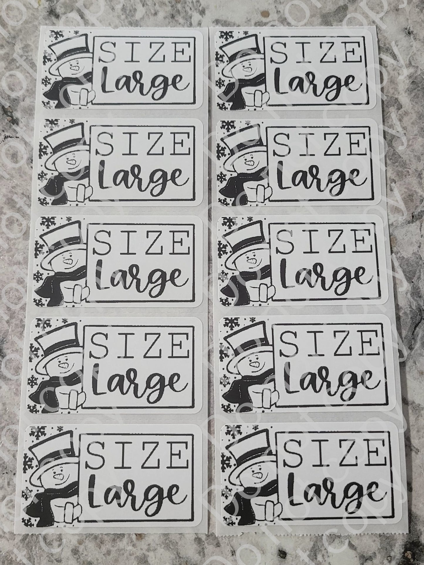 Snowman winter Christmas White *CHOOSE YOUR SIZE* stickers 50 OR 100 count