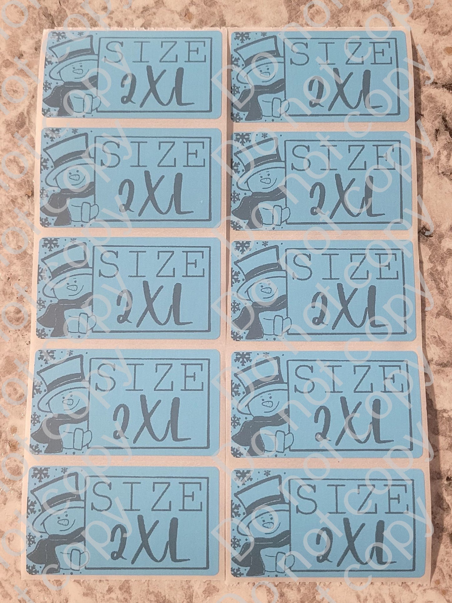 Snowman winter Christmas Blue *CHOOSE YOUR SIZE* stickers 50 OR 100 count