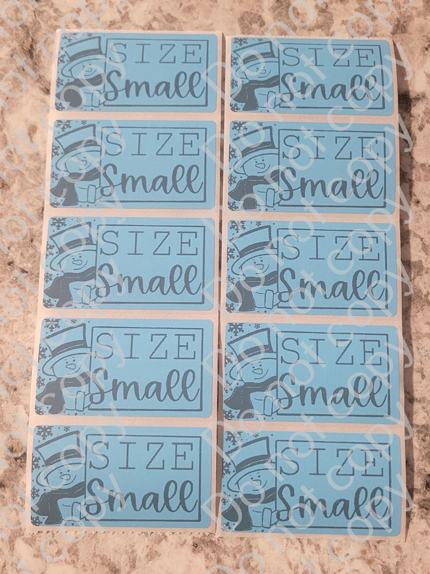 Snowman winter Christmas Blue *CHOOSE YOUR SIZE* stickers 50 OR 100 count