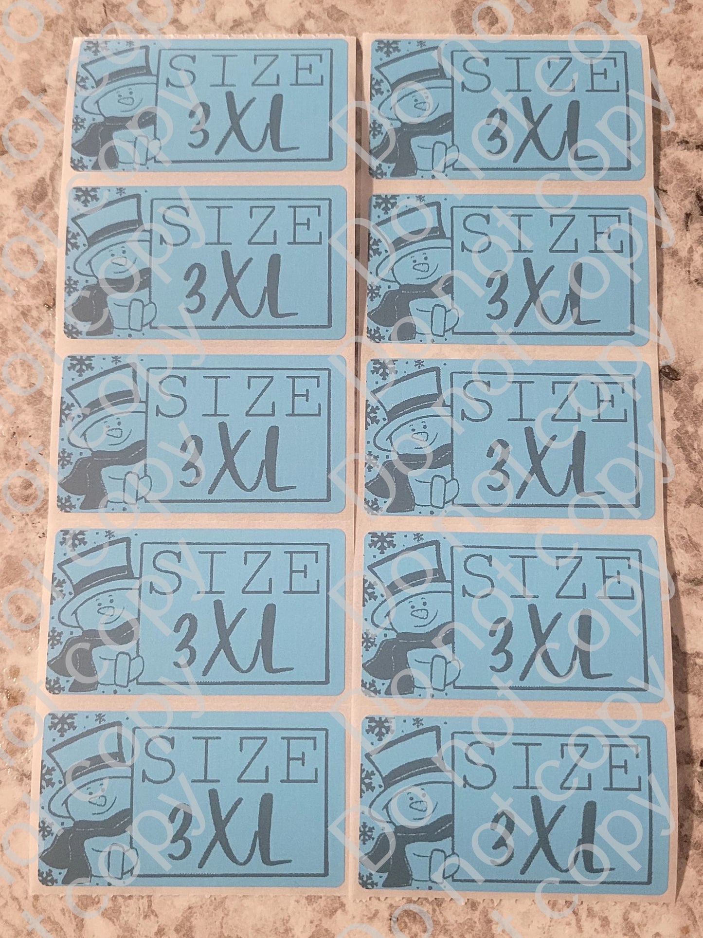 Snowman winter Christmas Blue *CHOOSE YOUR SIZE* stickers 50 OR 100 count