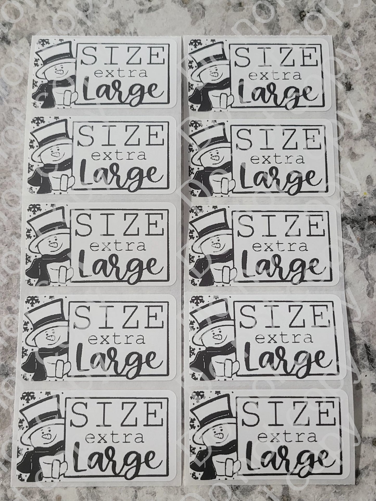 Snowman winter Christmas White *CHOOSE YOUR SIZE* stickers 50 OR 100 count
