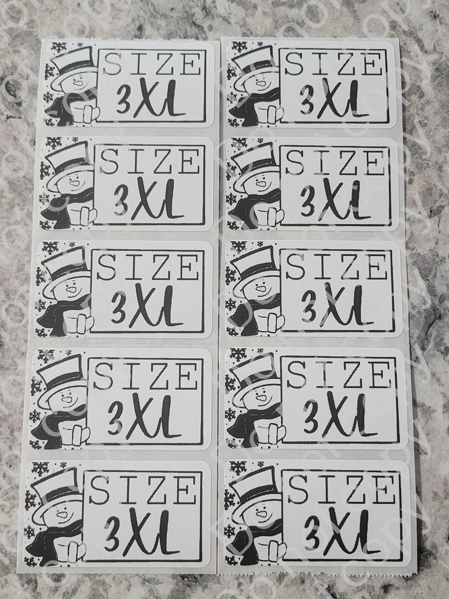 Snowman winter Christmas White *CHOOSE YOUR SIZE* stickers 50 OR 100 count