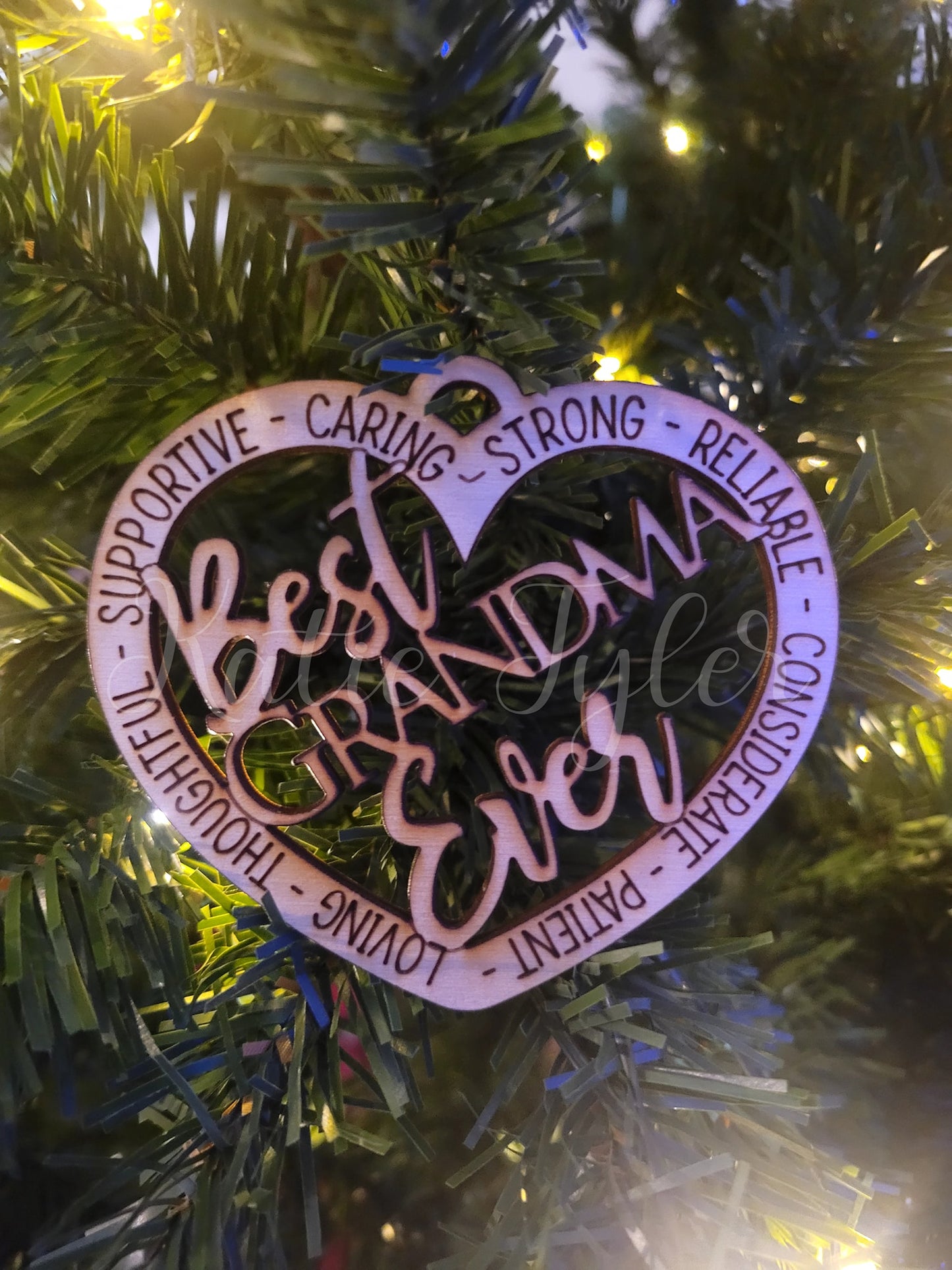 Best Grandma ever wood Christmas Ornament