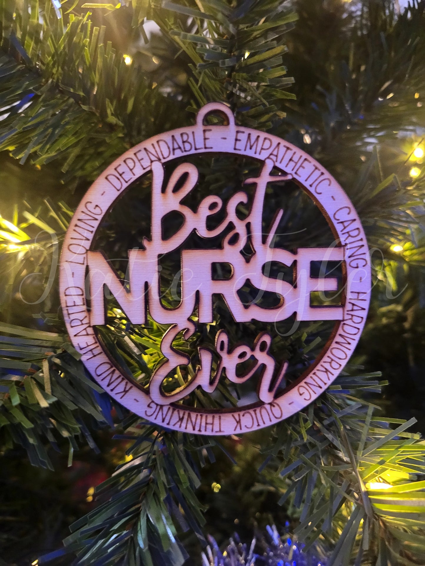 Best nurse ever wood Christmas Ornament