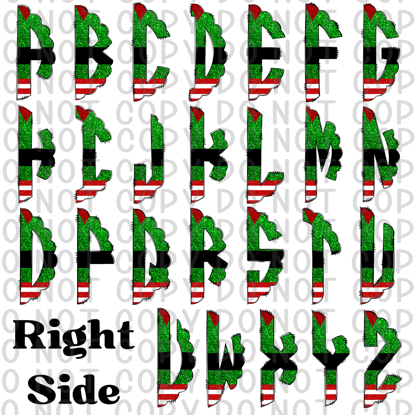 Elf Christmas Monogram *DREAM TRANSFER* DTF (Only 3 letters)