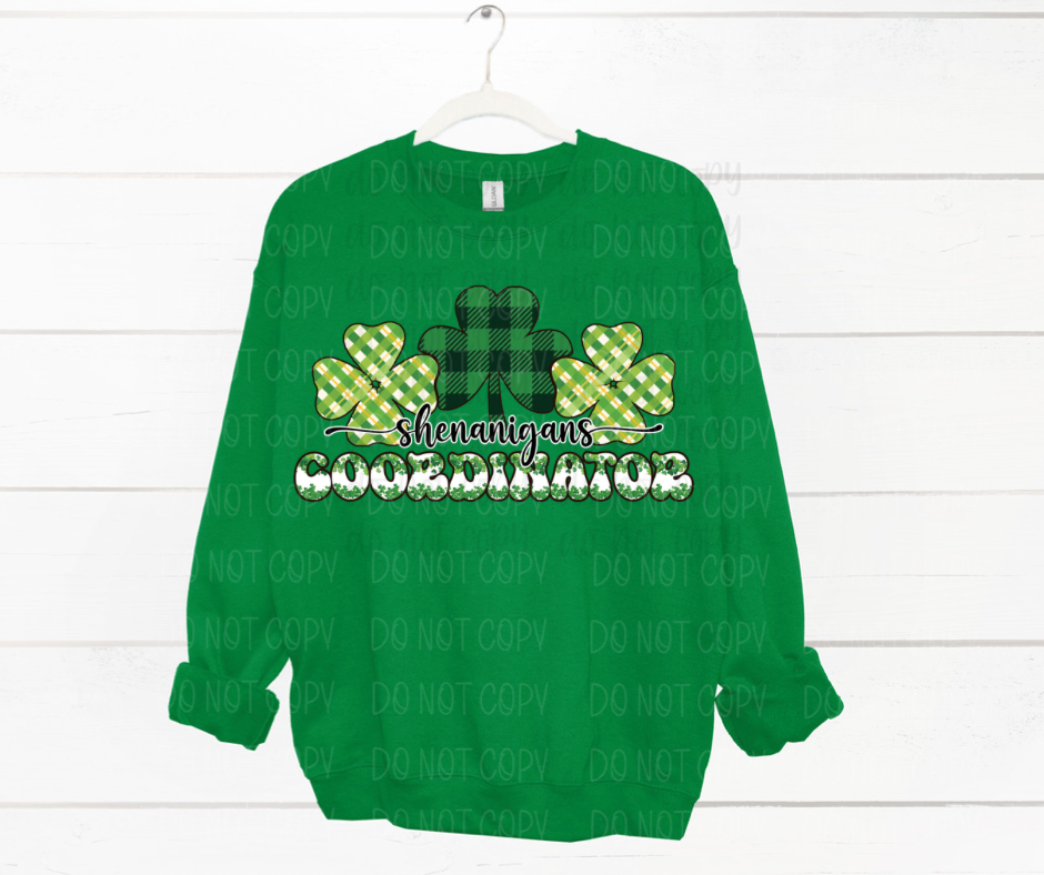 Shenanigans coordinator shamrock clover St. Patrick's Day *DREAM TRANSFER* DTF