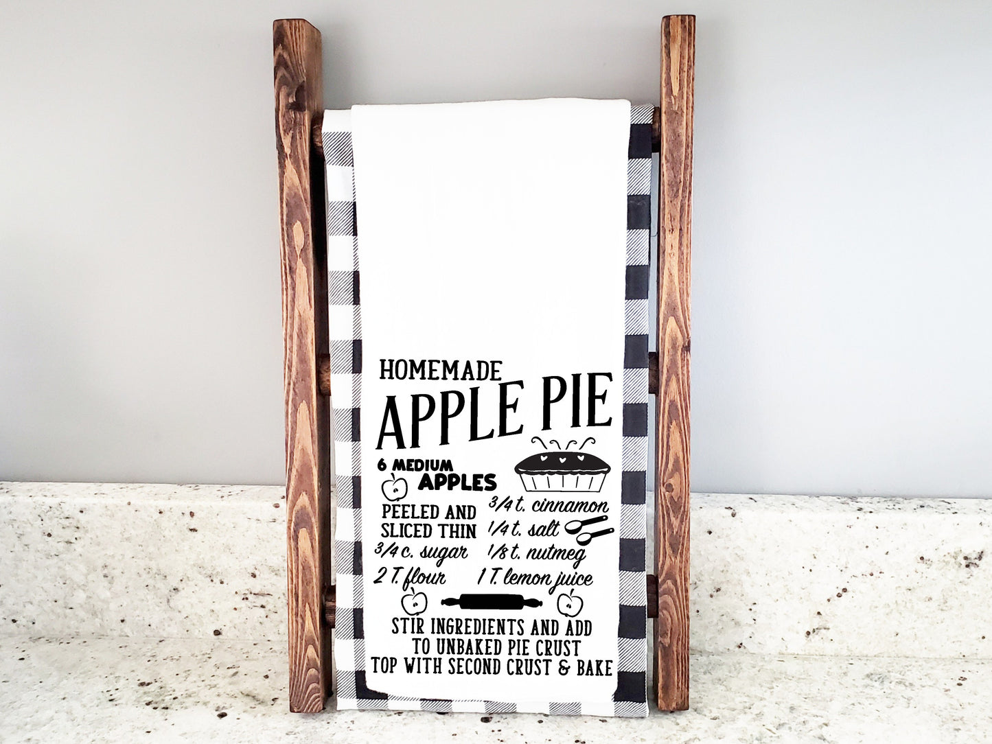 Homemade apple pie recipe - towel or flour sack size