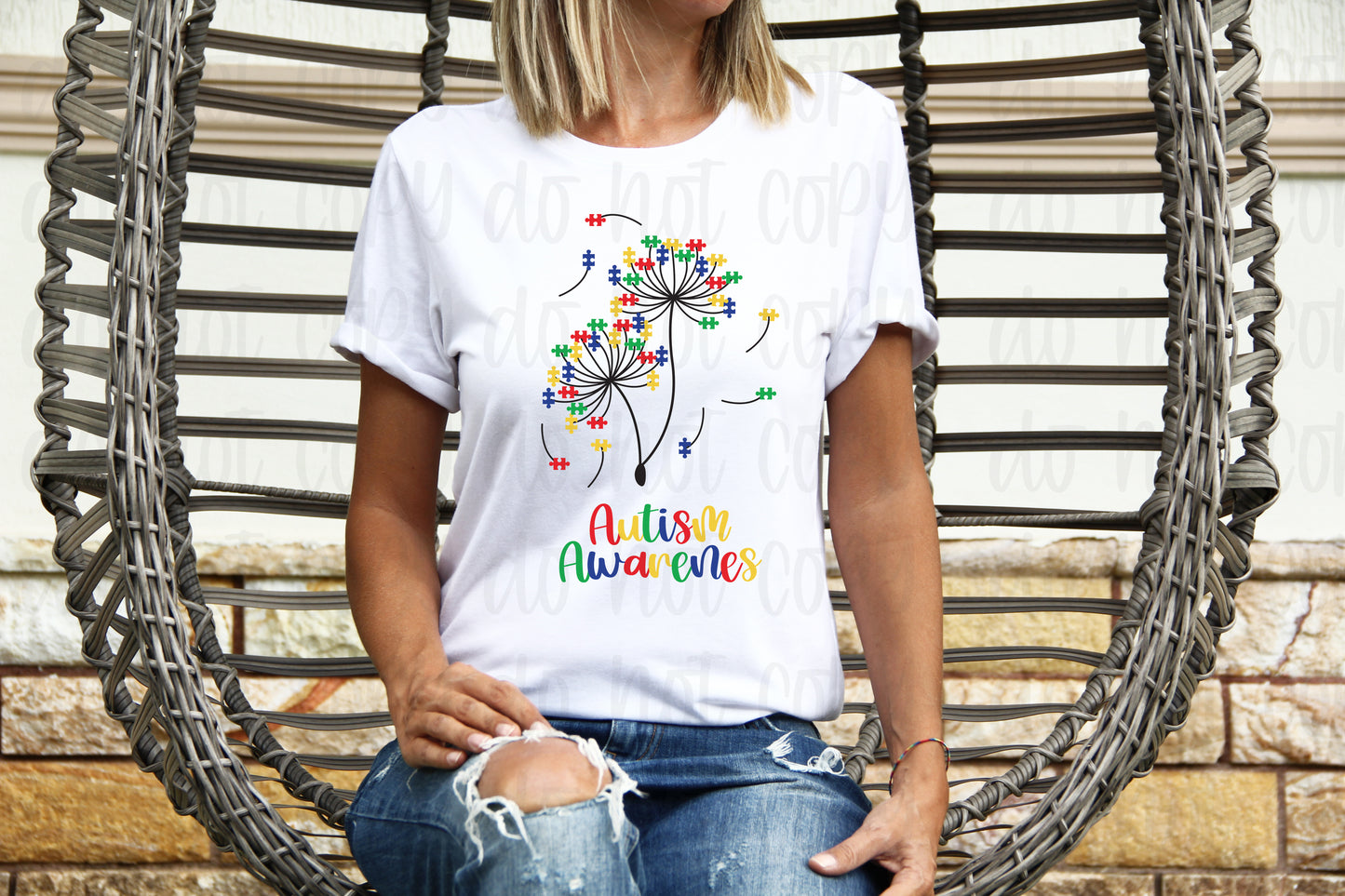Autism awareness dandelion *DREAM TRANSFER* DTF