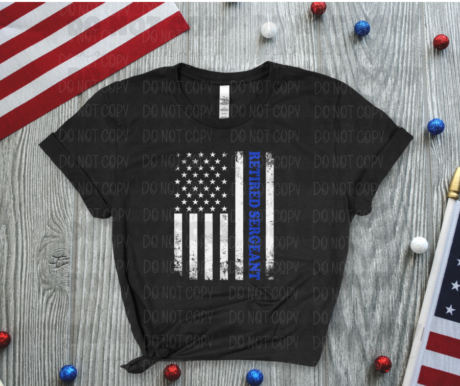 Retired sergeant police flag *DREAM TRANSFER* DTF