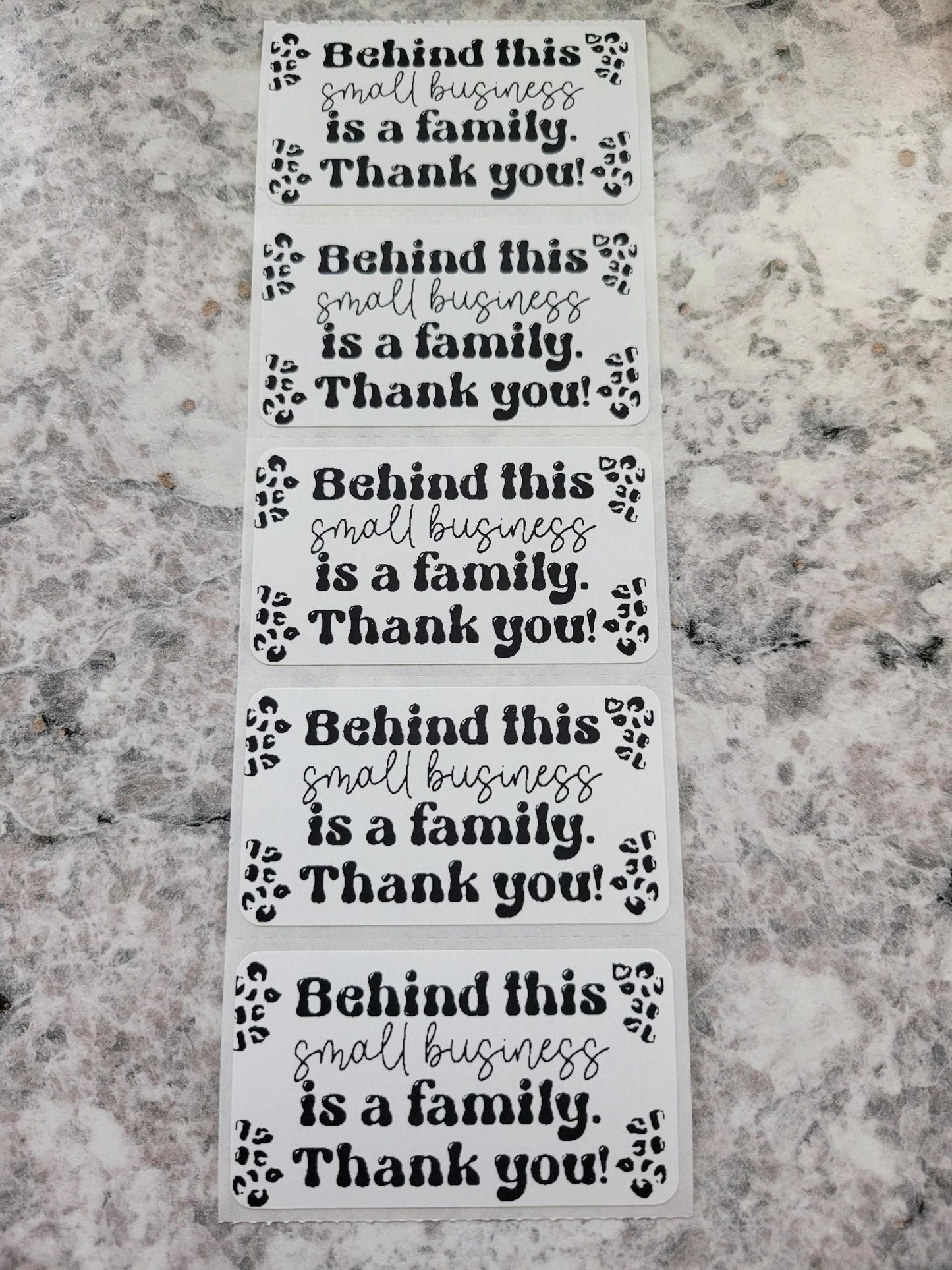 Behind this small business is a family Thank you 50 OR 100 count