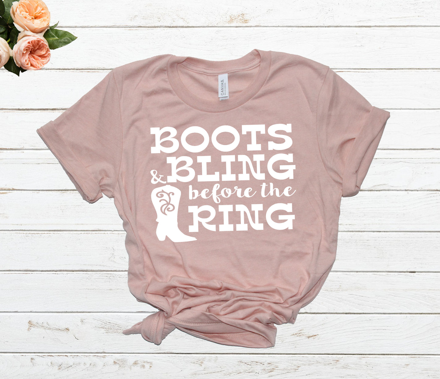 Boots and bling before the ring wedding bride