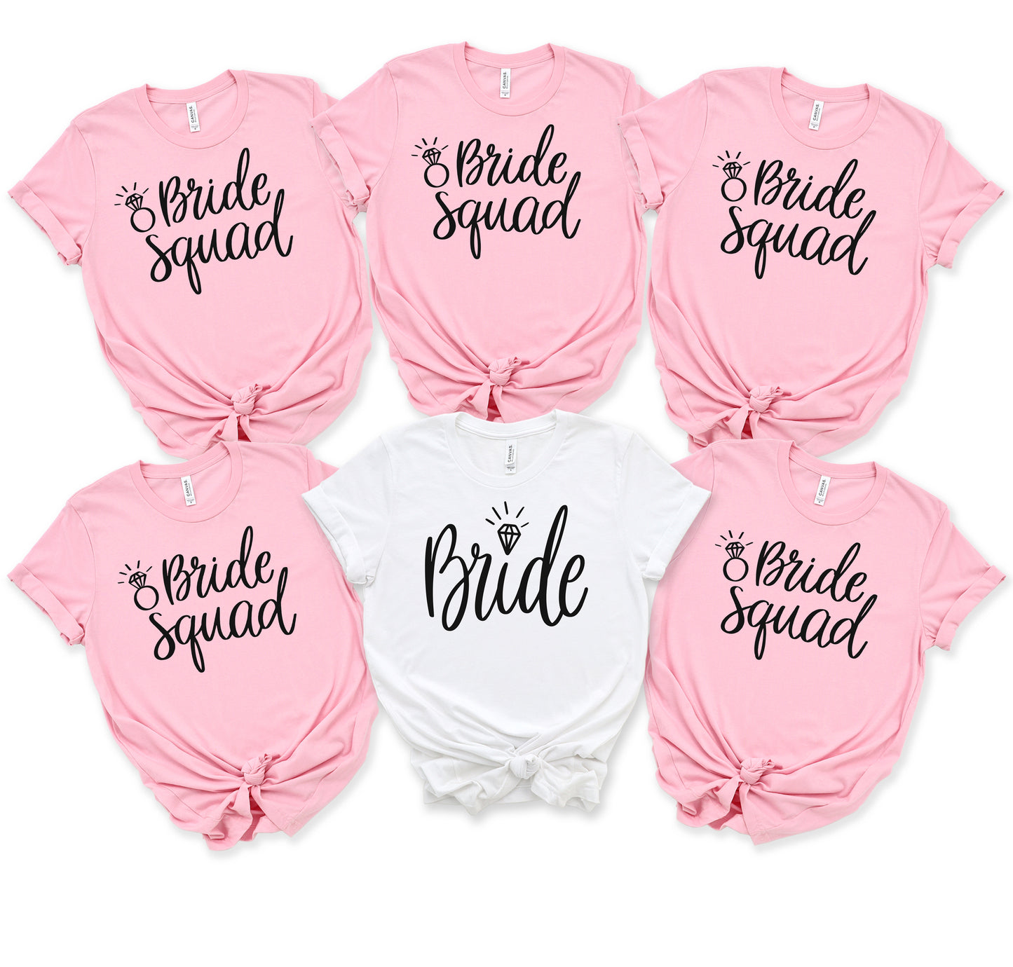Bride and Bride squad wedding party - Choose from drop down menu
