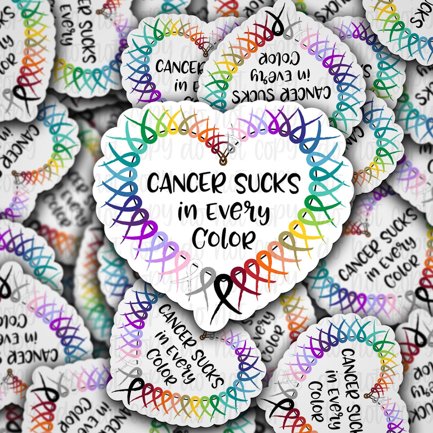 Cancer sucks in every color Die cut sticker 3-5 Business Day TAT