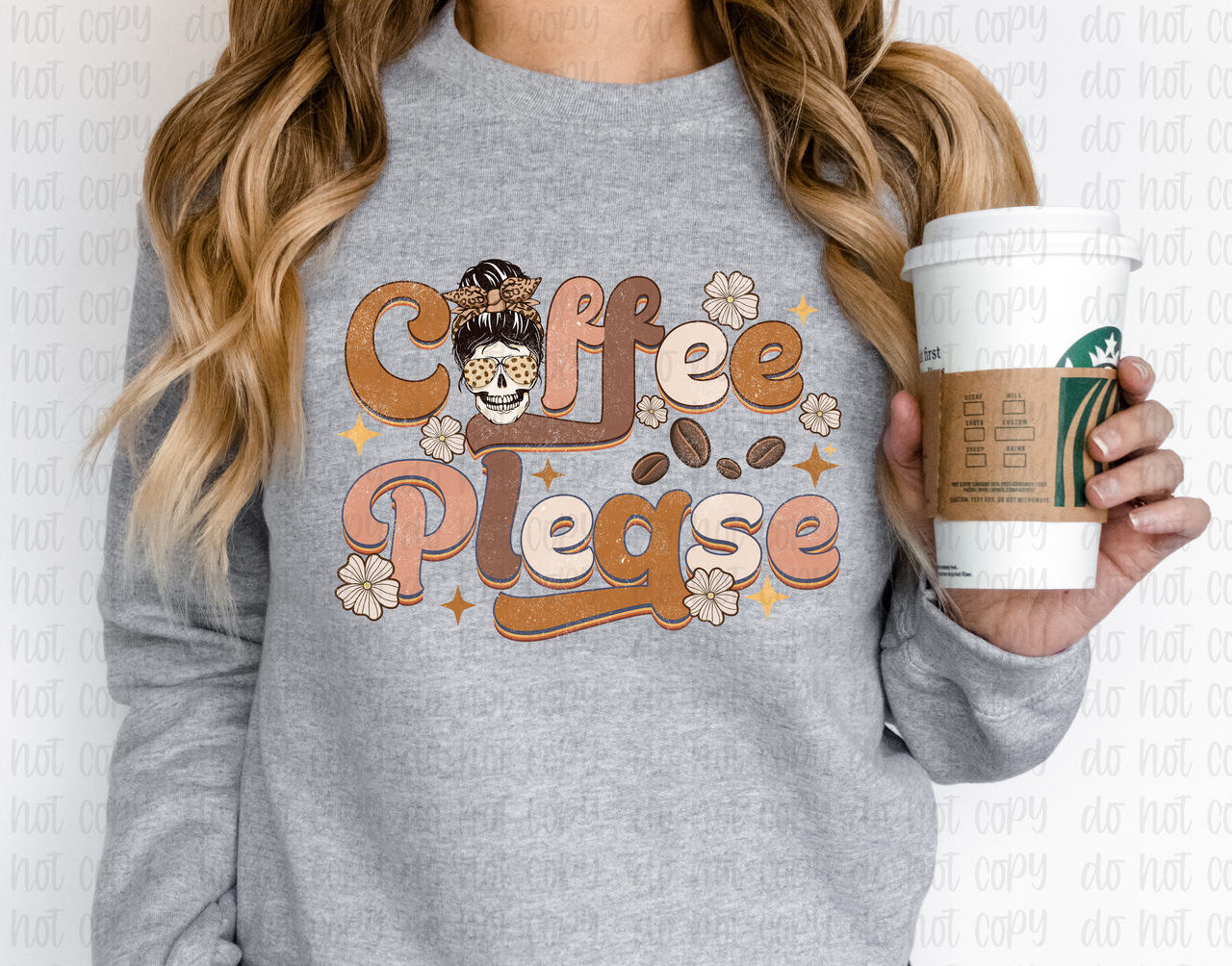 Coffee please skeleton *DREAM TRANSFER* DTF