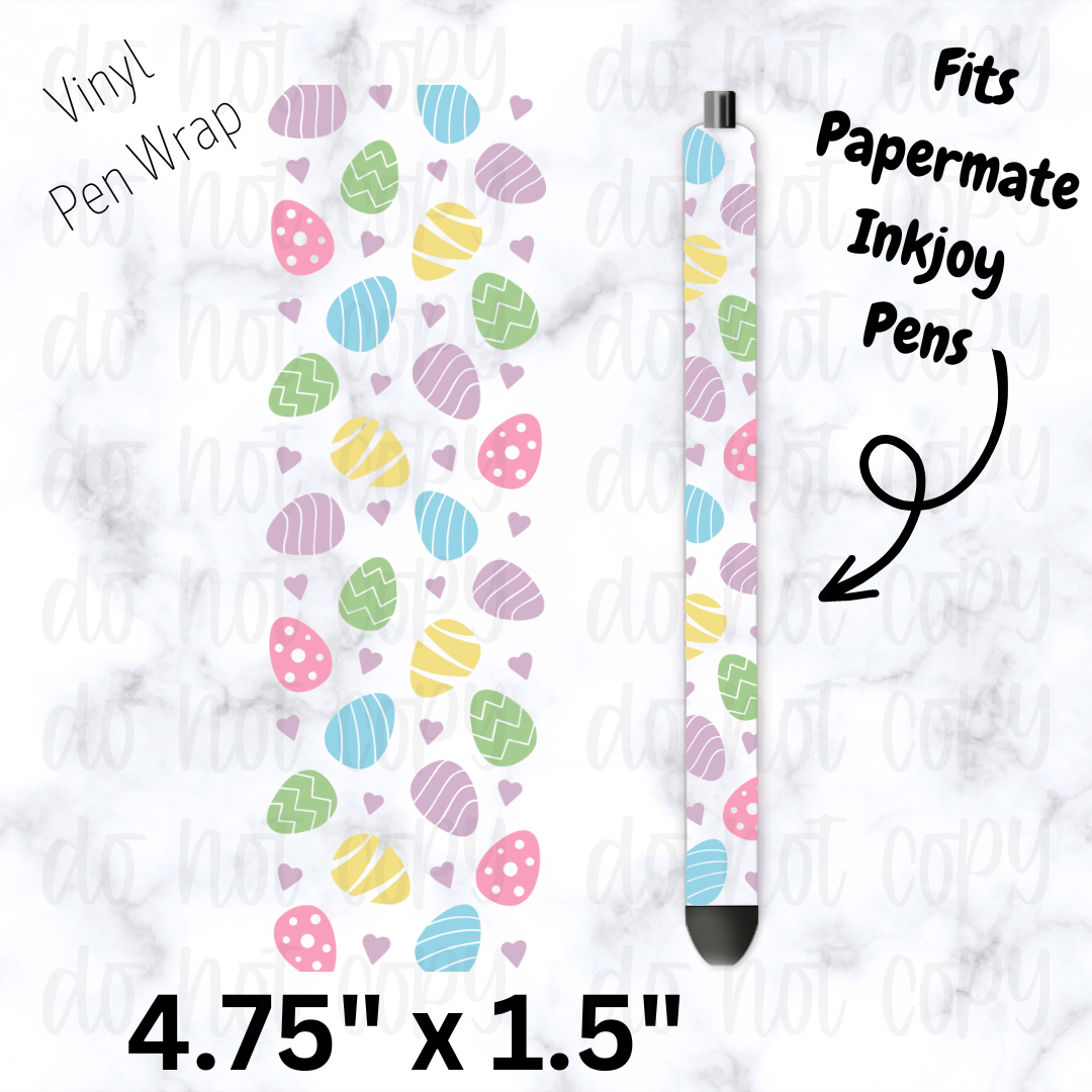 Easter eggs with hearts pen wrap