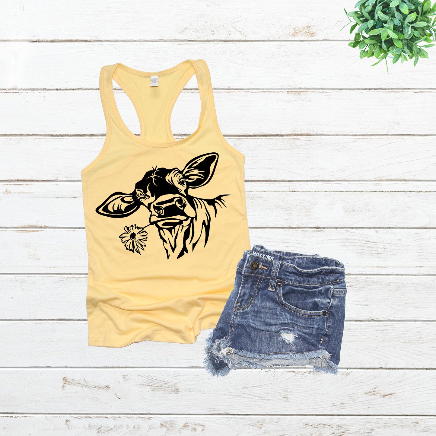 Farm heifer cow flower