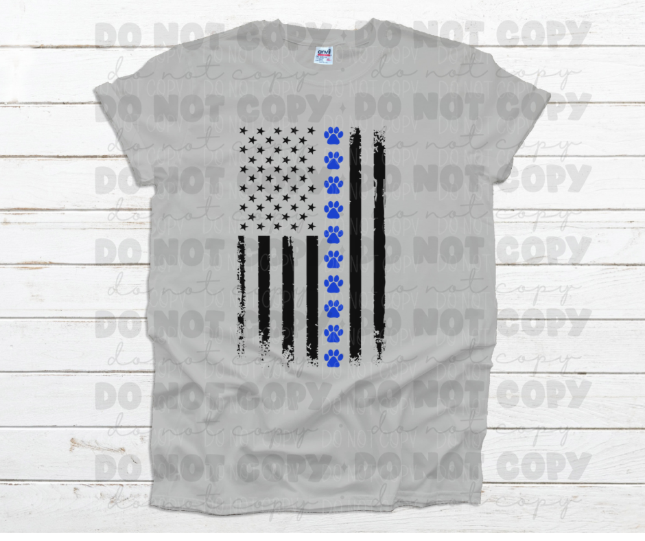 Paw print police black flag *DREAM TRANSFER* DTF