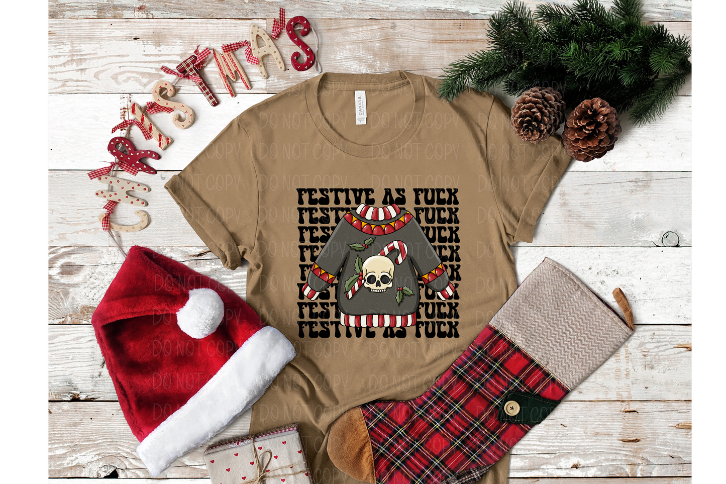 Festive as fuck Christmas sweater *DREAM TRANSFER* DTF